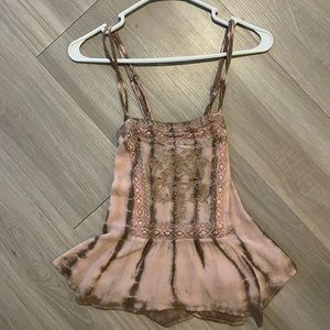 Small baby pink and brown tank top